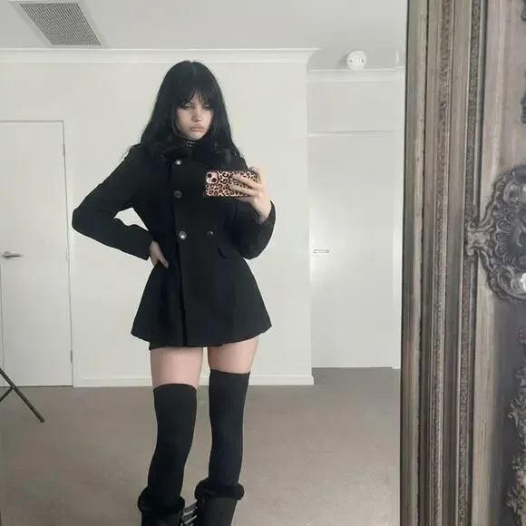 Vintage Wool Military Napoleon Jacket Black Fitted Indie Sleaze 90s Vamp - Picture 6 of 7